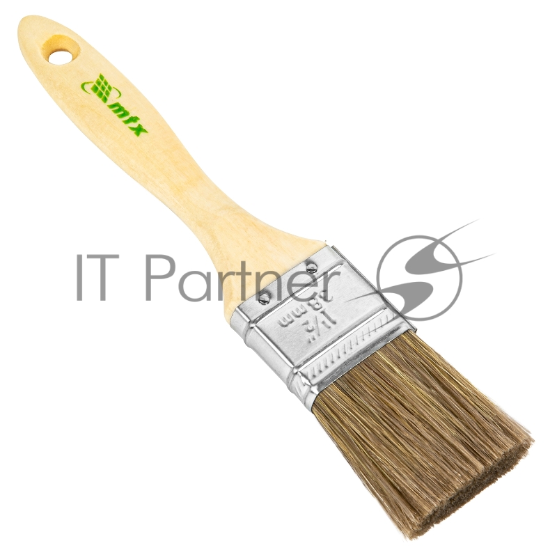 Кисть плоская Евро 1.5, смешанная щетина, деревянная ручка// MTX