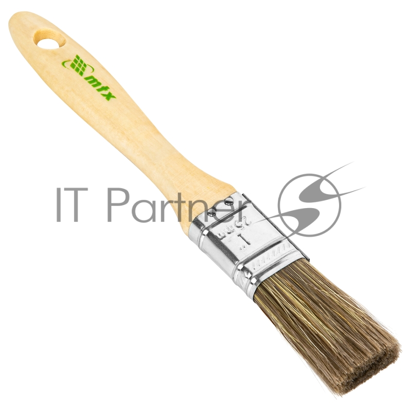 Кисть плоская Евро 1, смешанная щетина, деревянная ручка// MTX