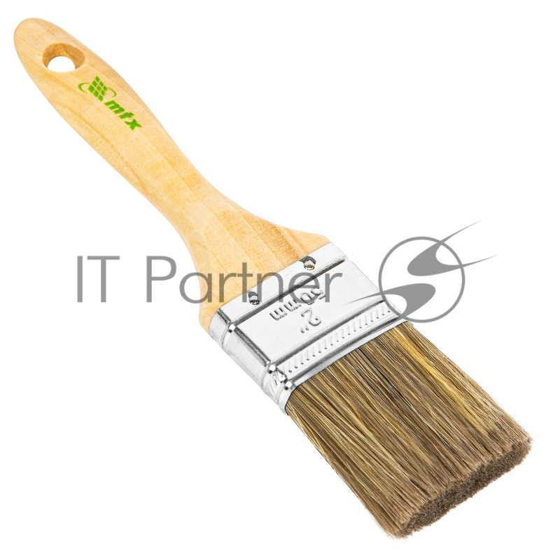 Кисть плоская Евро 2, смешанная щетина, деревянная ручка// MTX