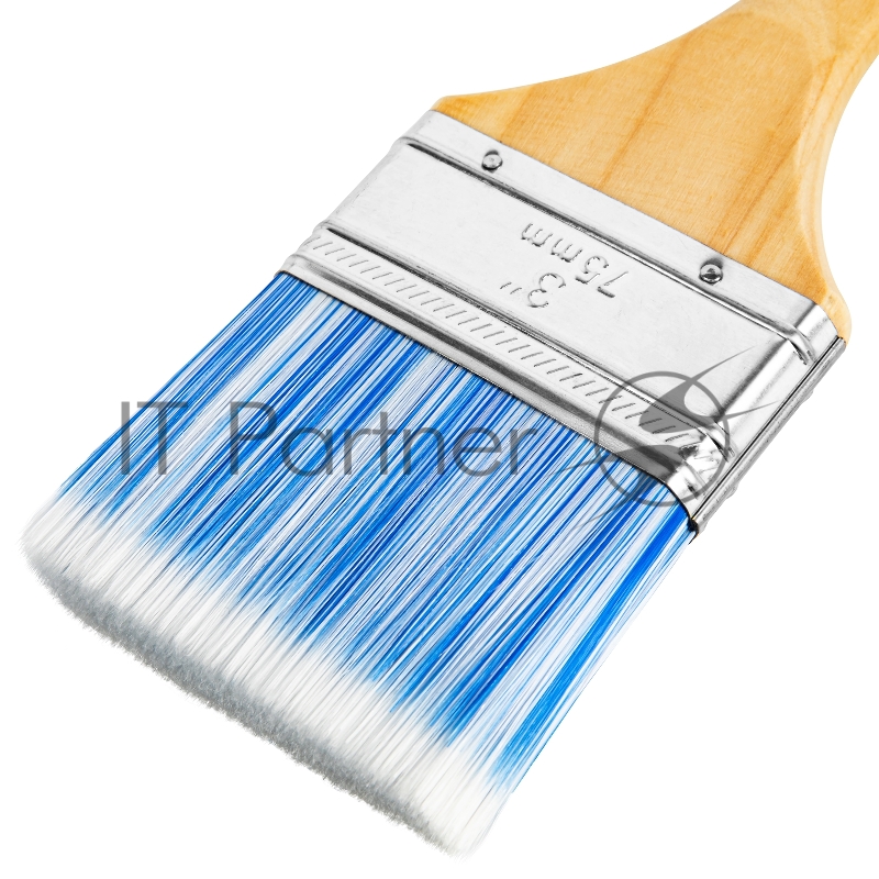 Кисть плоская Евро 3, искусственная щетина, деревянная ручка// MTX