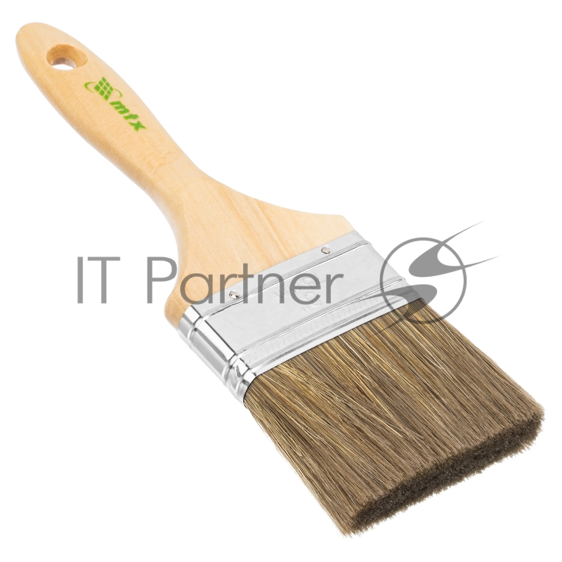 Кисть плоская Евро 3, смешанная щетина, деревянная ручка// MTX