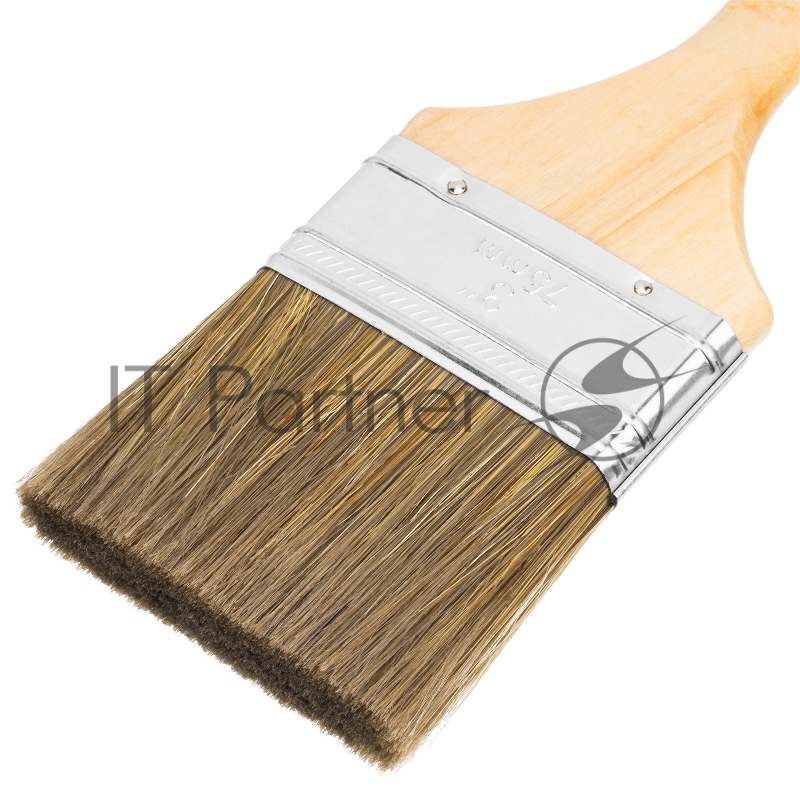 Кисть плоская Евро 3, смешанная щетина, деревянная ручка// MTX