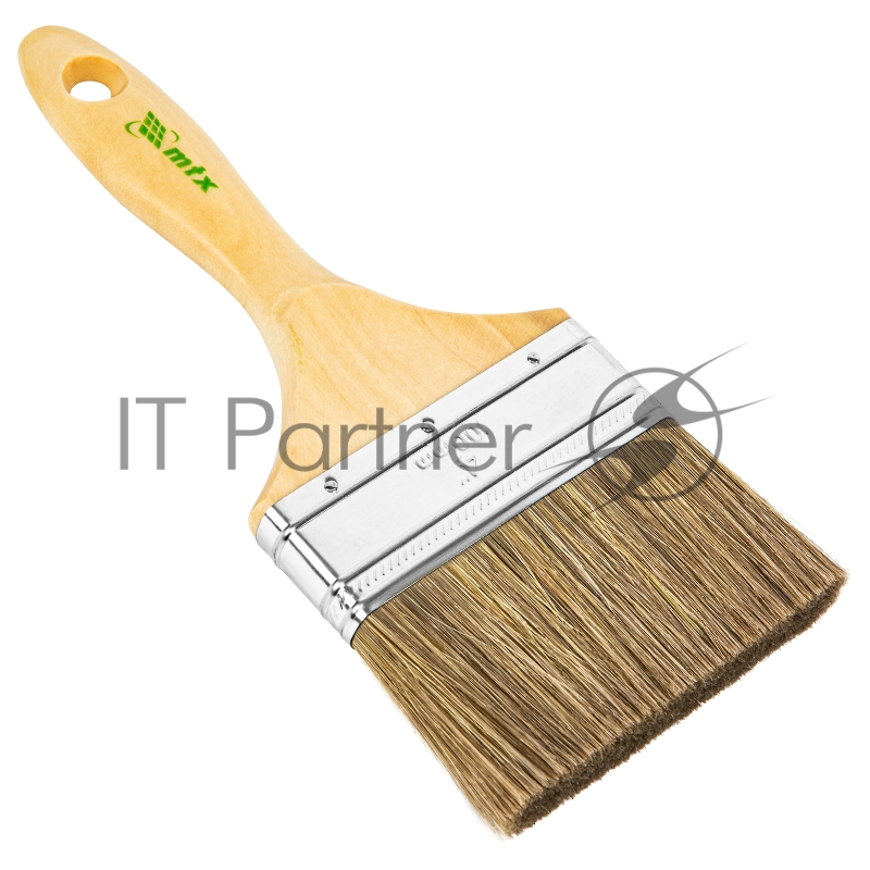Кисть плоская Евро 4, смешанная щетина, деревянная ручка// MTX