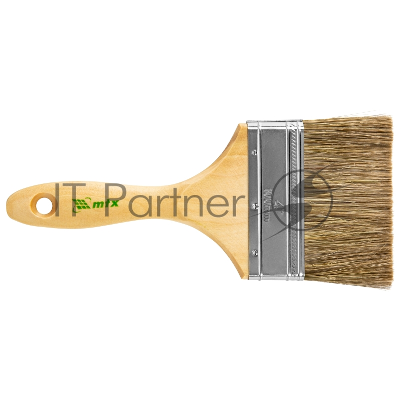Кисть плоская Евро 4, смешанная щетина, деревянная ручка// MTX
