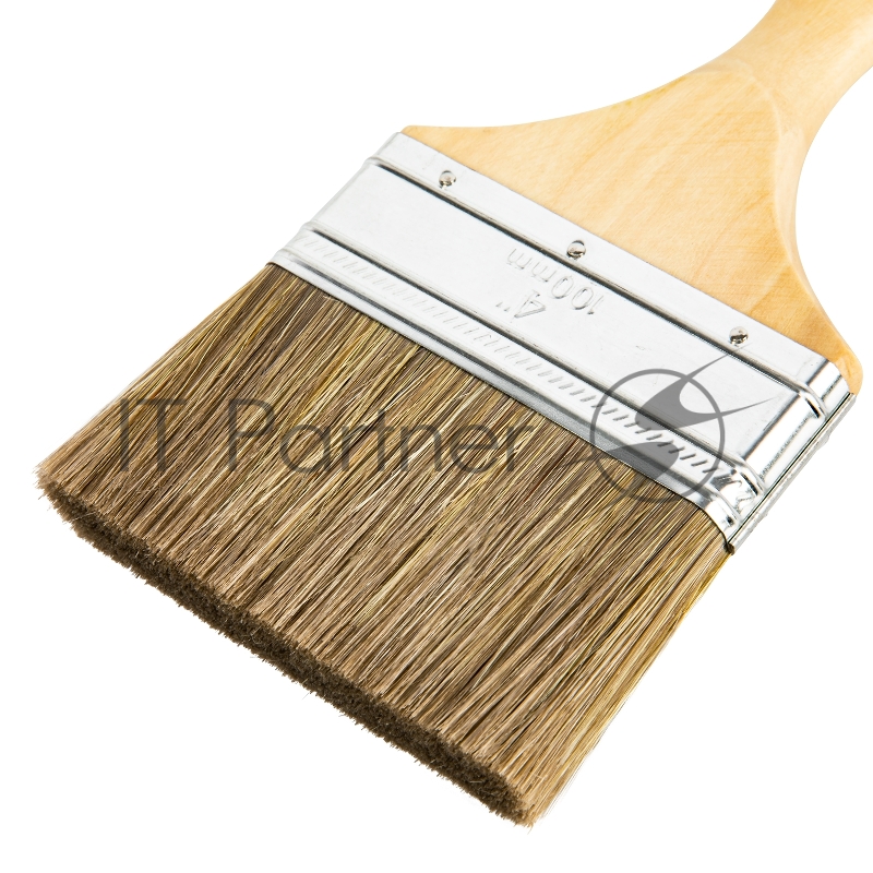 Кисть плоская Евро 4, смешанная щетина, деревянная ручка// MTX