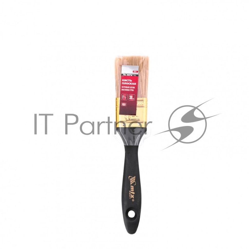 Кисть плоская Профи 1,5, натуральная щетина, пластмассовая ручка// MTX