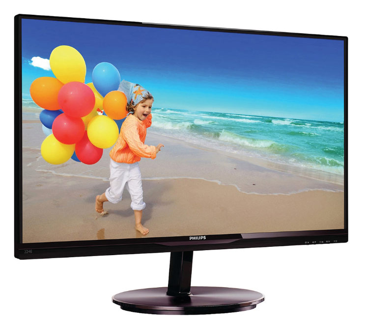 Монитор Philips 21.5 224E5QHSB (00/01) черный IPS LED 14ms 16:9 глянцевая 250cd 1920x1080 D-Sub FHD