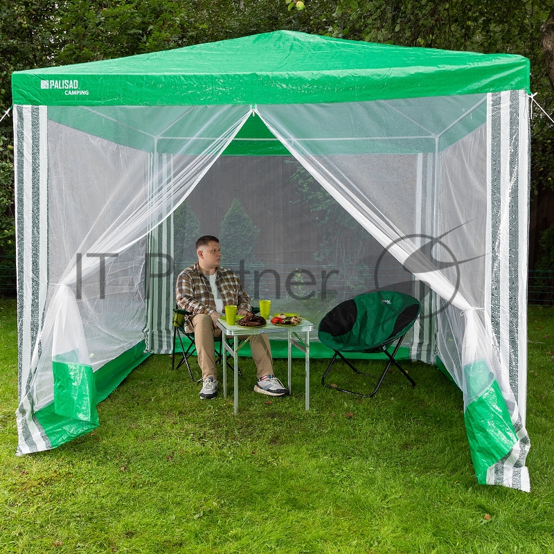 Тент садовый с москитной сеткой, 250х250/240 см, Camping// Palisad