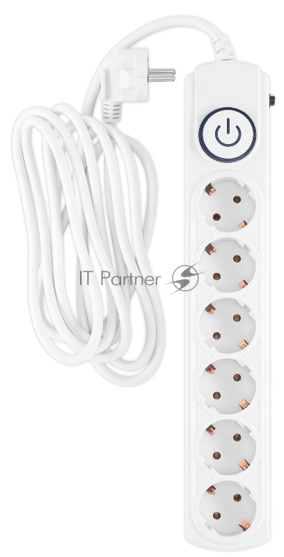 Сетевой фильтр Ippon BK-6-EU-3-10-W 3м (6 розеток) белый (коробка)