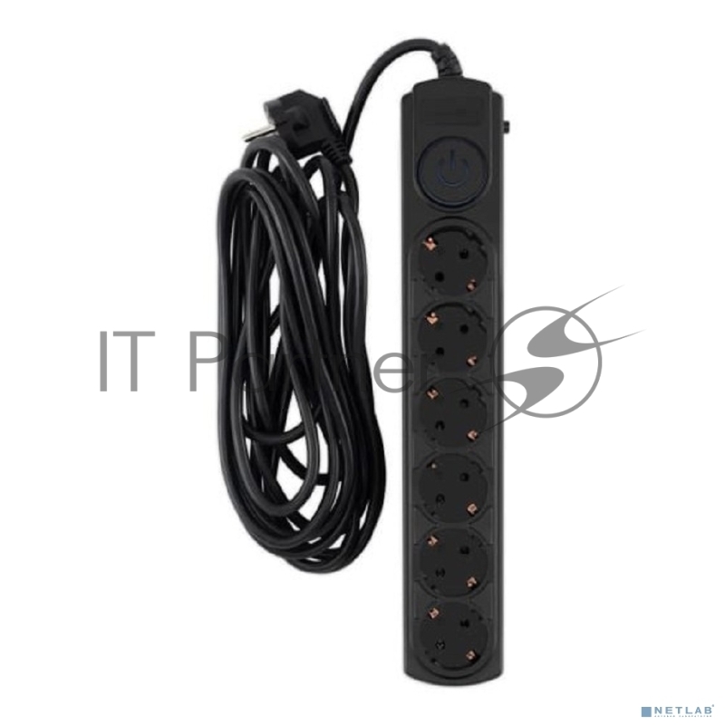 Сетевой фильтр Ippon BK-6-EU-5-10-B 5м (6 розеток) черный (коробка)