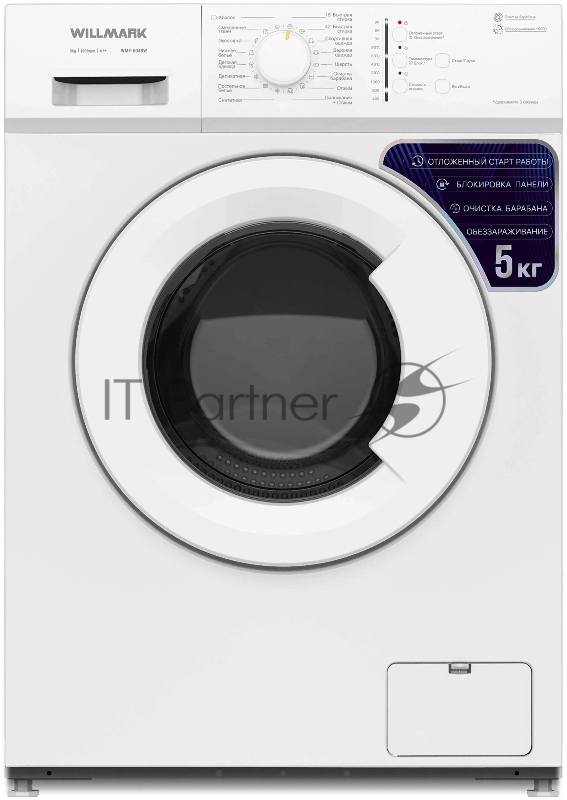 Стиральная машина WILLMARK WMF-5048W (5кг/1000 об.,16 реж.,темп.+90С,обеззаражив.,A+ белый)