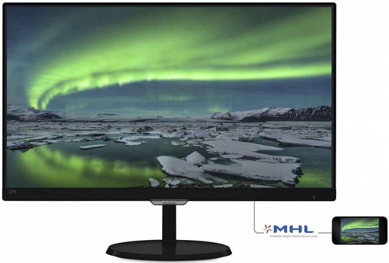 Монитор Philips 23 237E7QDSB (00/01) черный IPS LED 16:9 DVI HDMI матовая 250cd 1920x1080 D-Sub FHD
