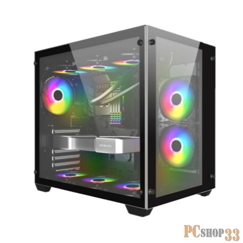 Корпус 1STPLAYER MEGAVIEW MV7 Black / ATX / MV7-BK