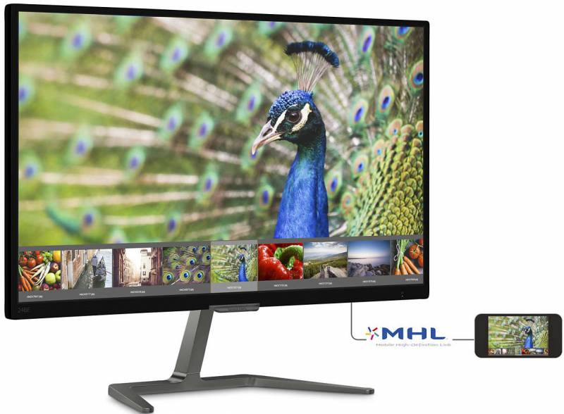 Монитор Philips 23.6 246E7QDAB (00/01) черный IPS LED 16:9 DVI HDMI M/M матовая 250cd 1920x1080 D-S