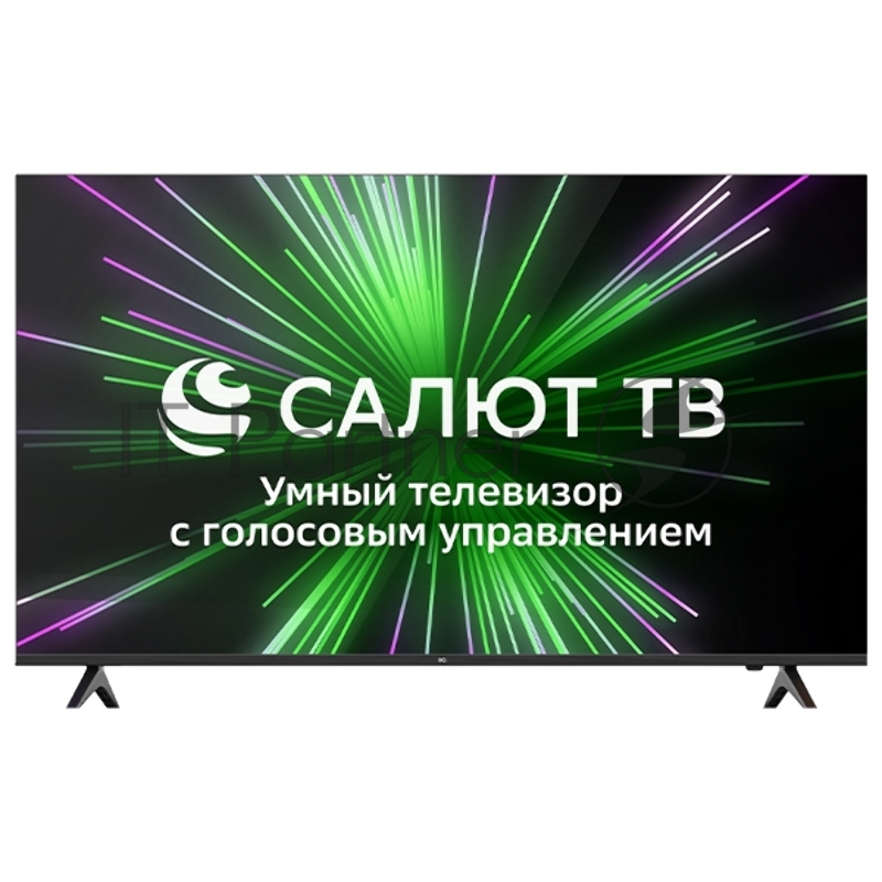 Телевизор BQ 55FSU36B Black. 55, 139.7 cм, UHD(3840*2160), 300 cd/m2, 5000:1, DVB-C/T/T2/S2, 3 HDMI, 2 USB, звук 2х8 Вт, Smart TV, тонкие рамки, ОС Салют ТВ, Bluetooth