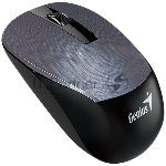 Мышь беспроводная Genius NX-7015, оптическая, мини-ресивер, сенсор Blue Eye, оптическая, разрешение 800 / 1200 /1600 dpi, SmartGenius, покрытие металлик. Цвет: серый
