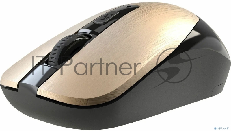 Мышь беспроводная Defender оптическая Wave MM-995, USB, симметричная, 800/1200/1600 dpi, бронза.