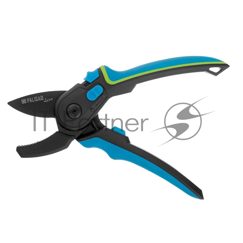 Секатор с наковальней, 220 мм, регулировка захвата, трехкомпонентные рукоятки, LUXE// Palisad