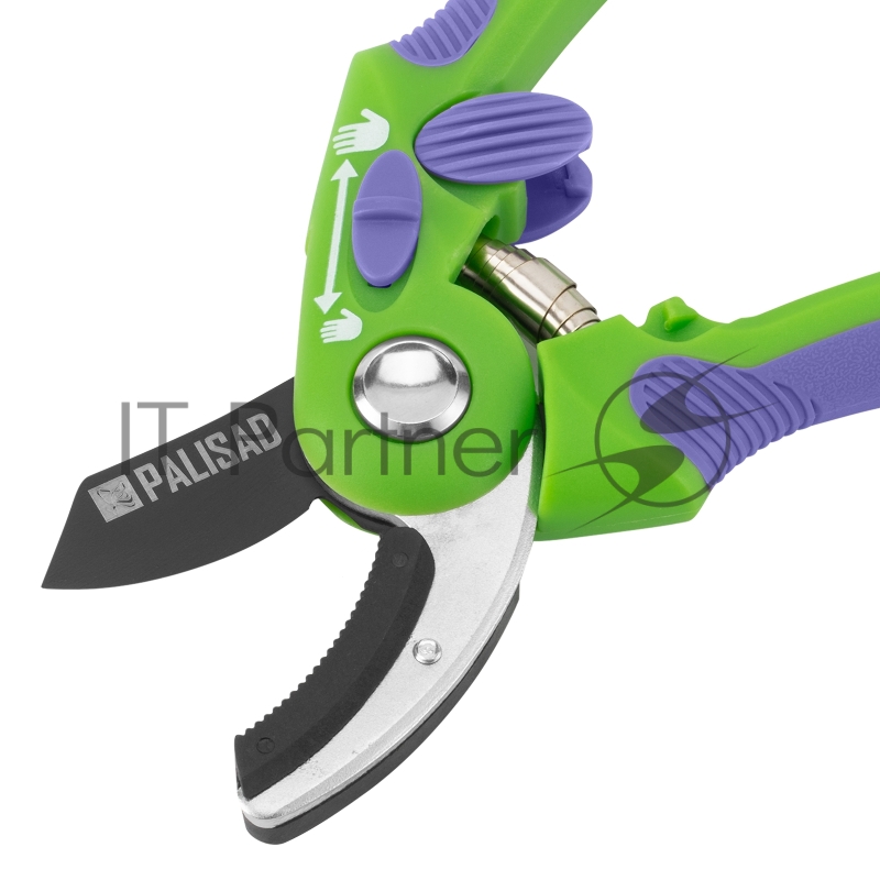 Секатор с наковальней, 215 мм, регулировка захвата, двухкомпонентные рукоятки// Palisad