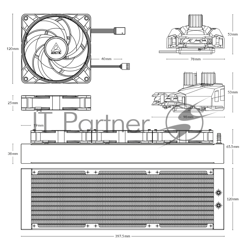 СВО Arctic Liquid Freezer II-360 A-RGB Multi Compatible All-In-One CPU Water Cooler (ACFRE00101A)