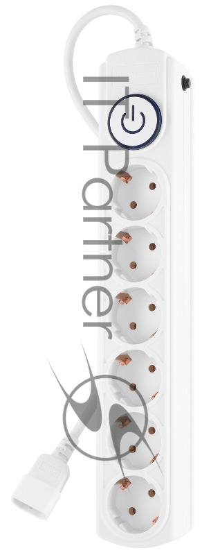Сетевой фильтр Ippon BK-6-UPS-1.8-10-W 1.8м (6 розеток) белый (коробка)