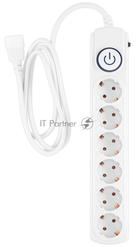 Сетевой фильтр Ippon BK-6-UPS-1.8-10-W 1.8м (6 розеток) белый (коробка)