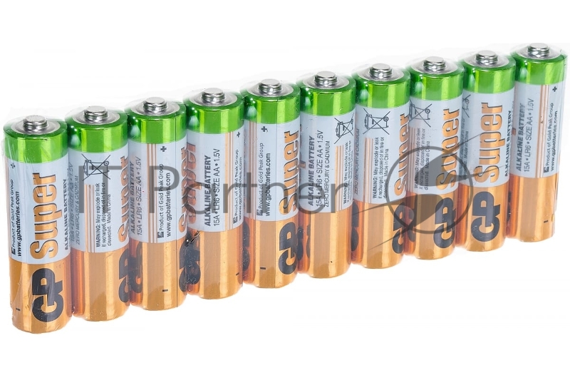 Алкалиновые батарейки GP Super Alkaline 15А АA - 10 шт. в спайке
