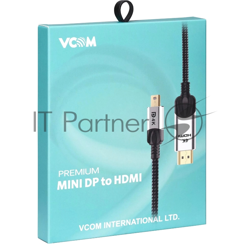 Кабель-переходник miniDisplayPort M-> HDMI M 4K@60Hz 1.8m VCOM