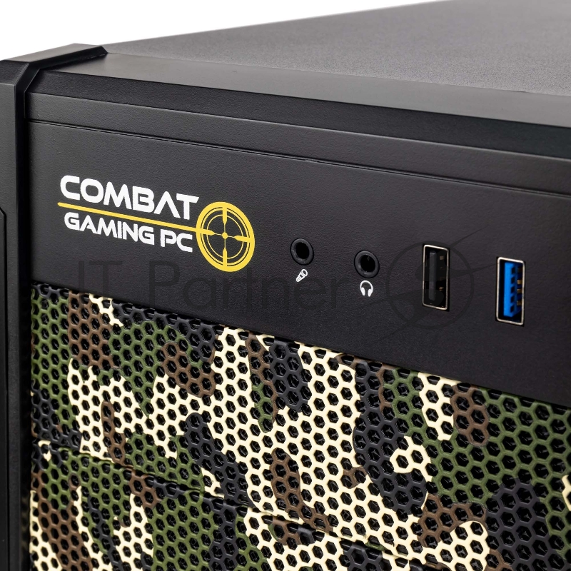 Корпус Hiper Combat черный без БП ATX 3x120mm 1xUSB2.0 1xUSB3.0 audio bott PSU