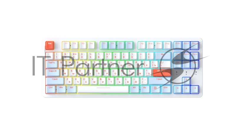 Клавиатура механическая проводная Dareu A87X Blue-White (голубой/белый), 87 клавиш, BlueSky V3 switch, подключение USB, подсветка RGB