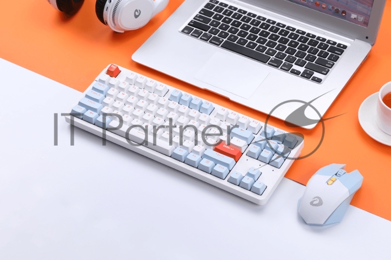 Клавиатура механическая проводная Dareu A87X Blue-White (голубой/белый), 87 клавиш, BlueSky V3 switch, подключение USB, подсветка RGB