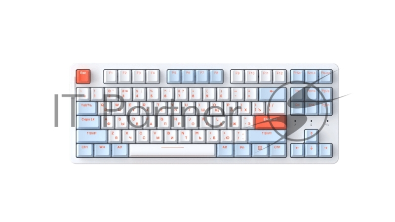 Клавиатура механическая проводная Dareu A87X Blue-White (голубой/белый), 87 клавиш, BlueSky V3 switch, подключение USB, подсветка RGB