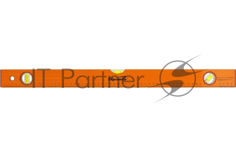 Уровень алюминиевый, 600 мм, 3 глазка, желтый, линейка// Sparta