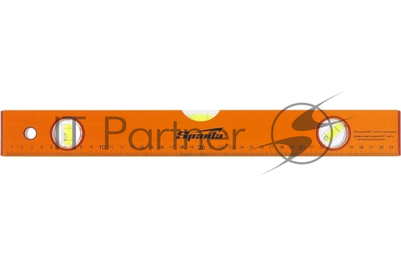 Уровень алюминиевый, 400 мм, 3 глазка, желтый, линейка// Sparta