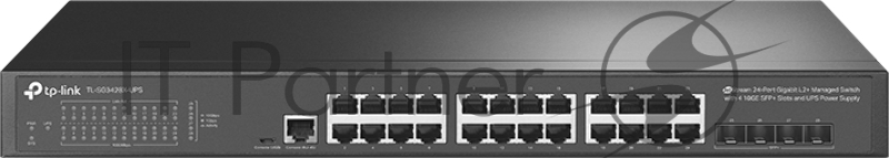 Коммутатор JetStream™ 24-Port Gigabit L2+ Managed Switch with 4 10GE SFP+ Slots and UPS Power Supply