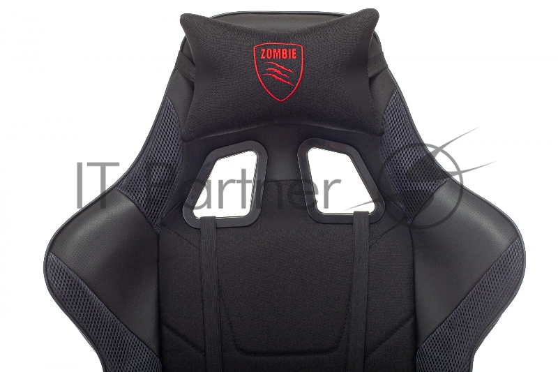 Кресло игровое Zombie Thunder 1 черный/карбон текстиль/эко.кожа с подголов. крестов. пластик