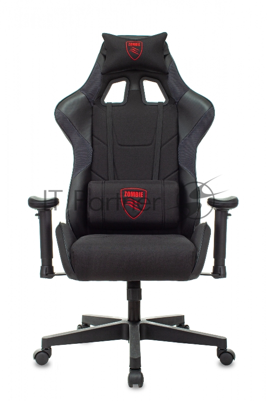 Кресло игровое Zombie Thunder 1 черный/карбон текстиль/эко.кожа с подголов. крестов. пластик