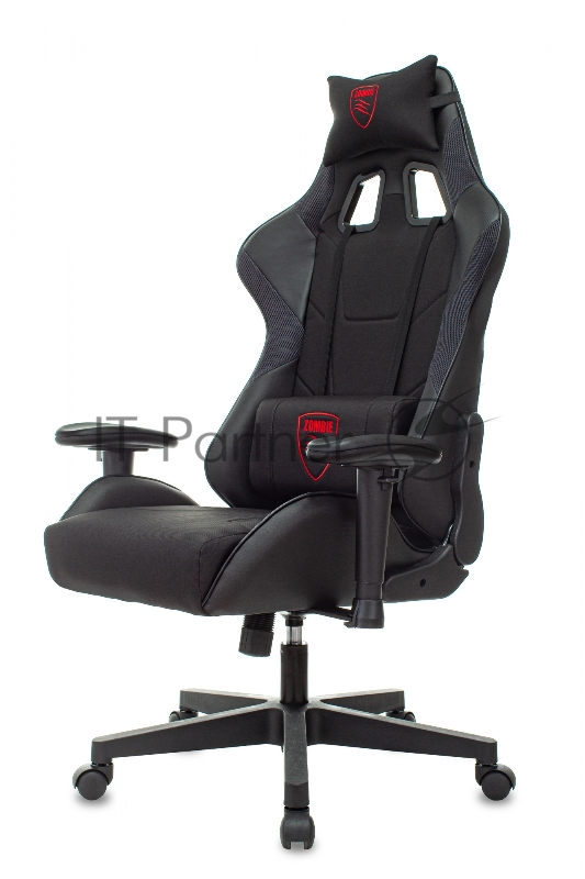 Кресло игровое Zombie Thunder 1 черный/карбон текстиль/эко.кожа с подголов. крестов. пластик