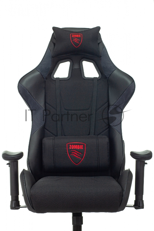 Кресло игровое Zombie Thunder 1 черный/карбон текстиль/эко.кожа с подголов. крестов. пластик