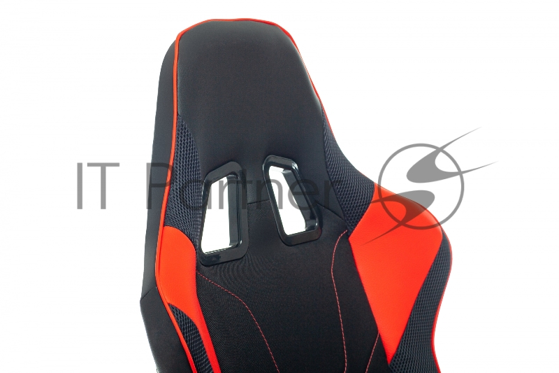 Кресло игровое Zombie Thunder 1 черный/красный текстиль/эко.кожа с подголов. крестов. пластик