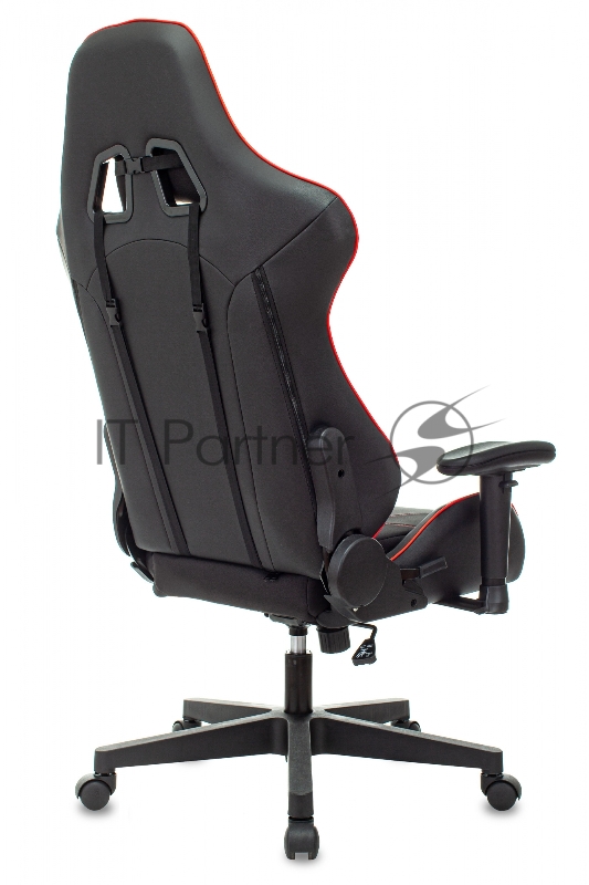 Кресло игровое Zombie Thunder 1 черный/красный текстиль/эко.кожа с подголов. крестов. пластик