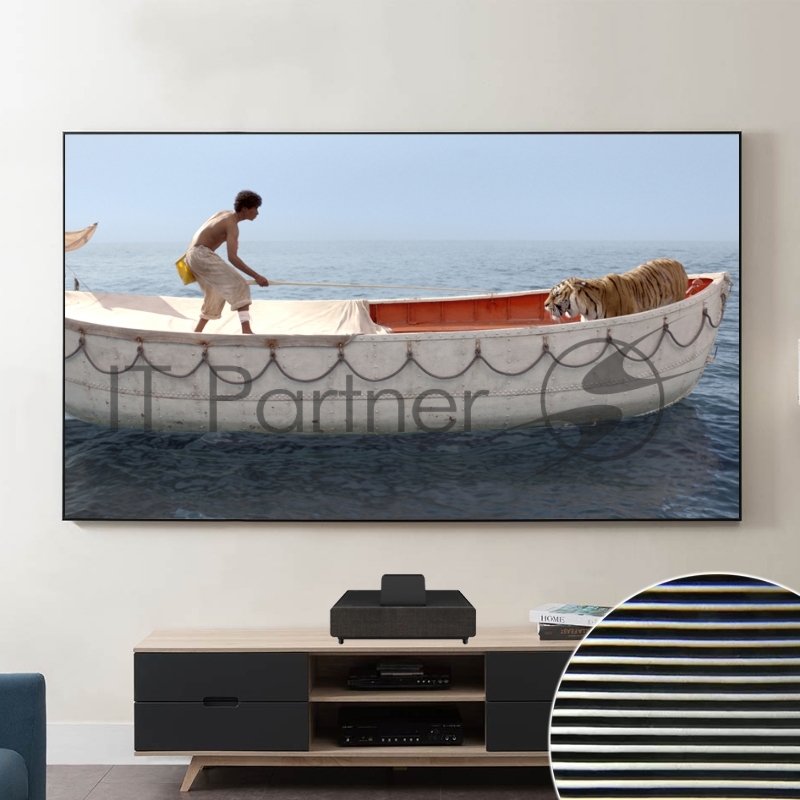 Экран Cinema SOK SCPSFR-200x11 для ультракороткофокусных проекторов 90 16:9 настенный, постоянного натяжения, полотно PET Crystal ALR UST, рама черная 1см