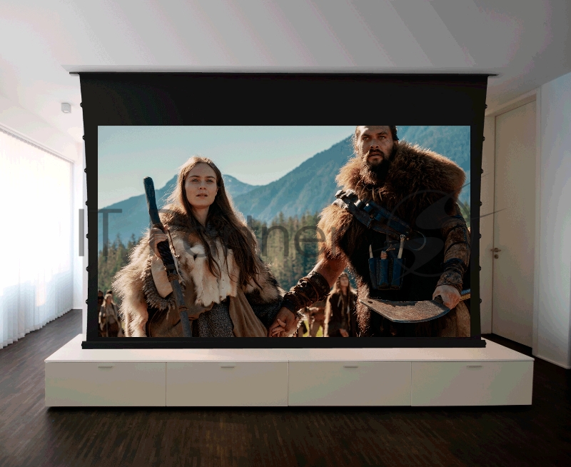 Экран Cinema SOK SCPSMC-186x10 Pro 84 16:9 для встраивания в потолок, моторизованный, с боковым натяжением, Anti Light, белый корпус, ED 45см