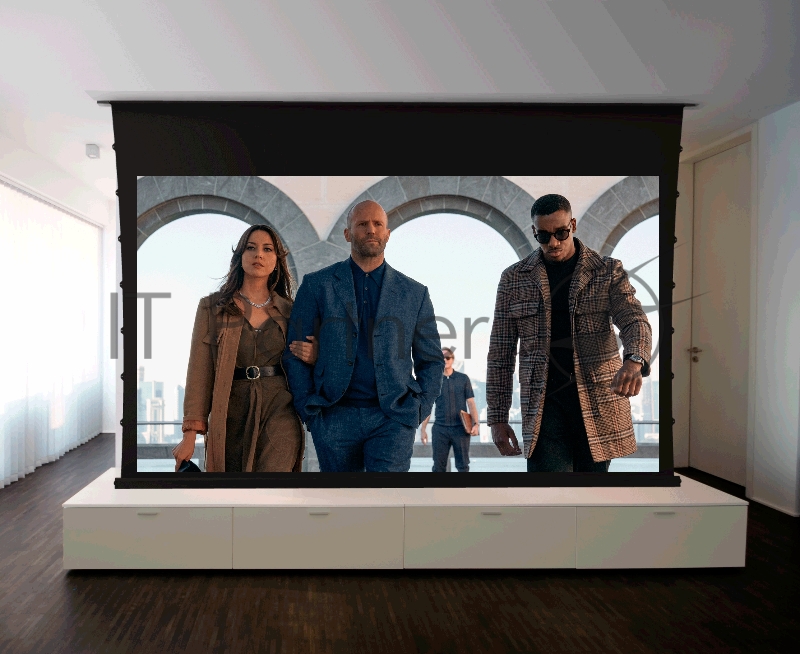 Экран Cinema SOK SCPSMC-298x16 Pro 135 16:9 для встраивания в потолок, моторизованный, с боковым натяжением, Anti Light, белый корпус, ED 45см