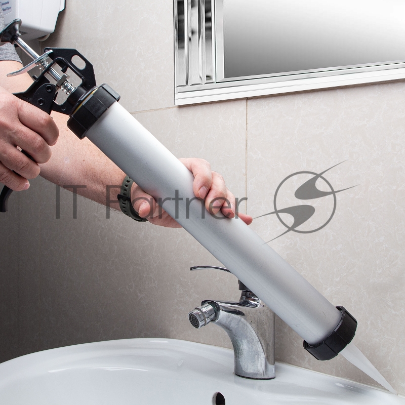 Пистолет для герметика SPARTA 886485 750мл закрытый алюминиевый корпус круглый шток 8 мм