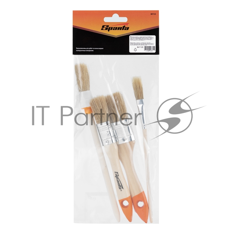 Набор кистей, 4 шт. (плоские 3/4, 1,5, круглые №1,№2.)// Sparta
