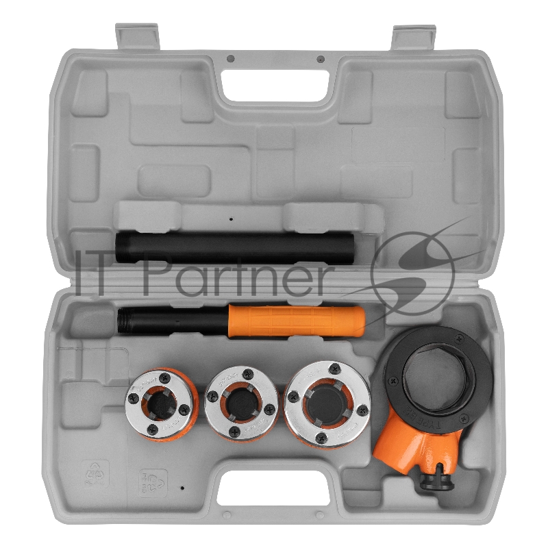 Набор клуппов 1/2-3/4-1, плашкодержатель с трещоткой, 6 предм.// Sparta