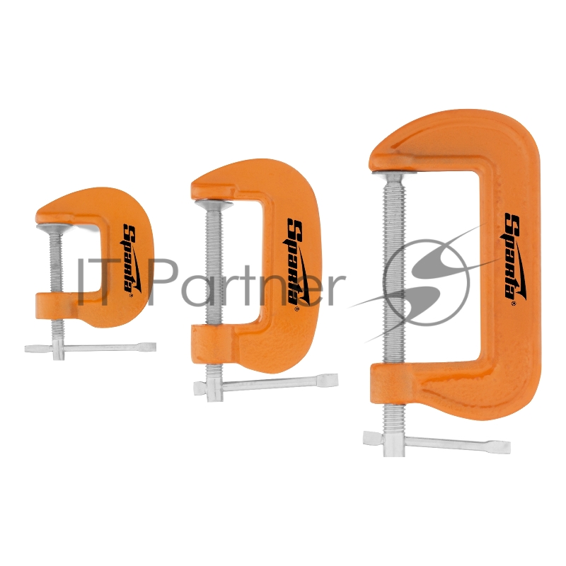 Набор: струбцины G-образные, 3 шт., 25-50-75 мм// Sparta