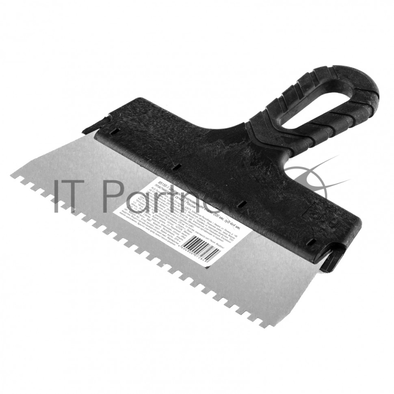 Шпатель из нержавеющей стали, 200 мм, зуб 4х4 мм, пластмассовая ручка // Sparta