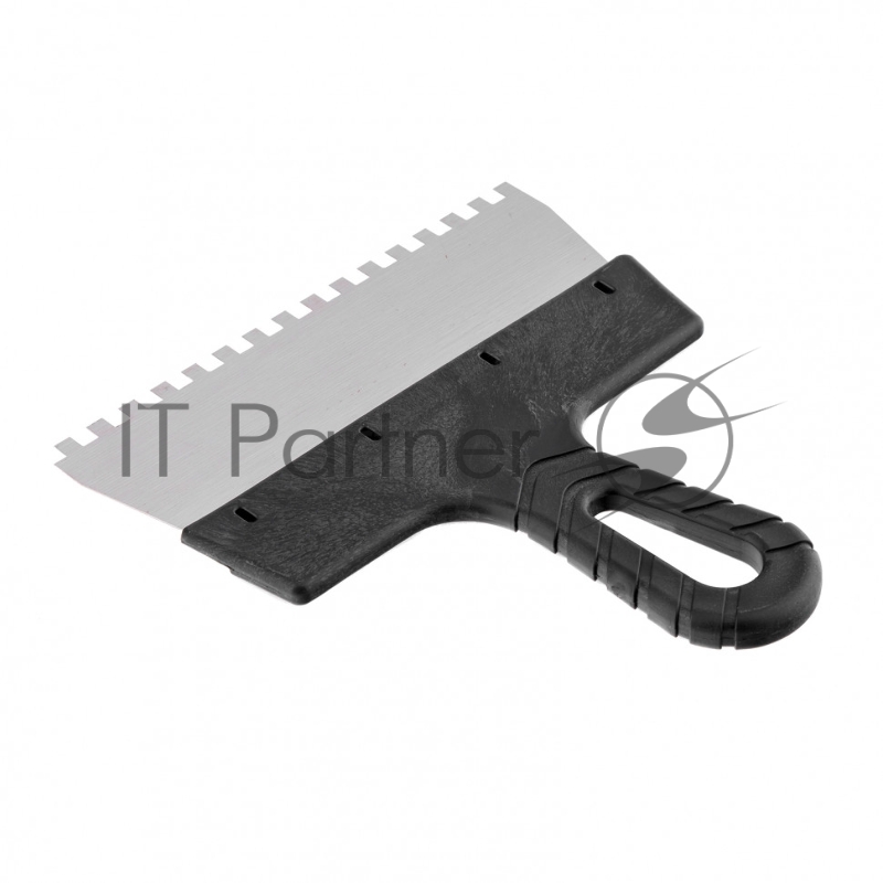 Шпатель из нержавеющей стали, 200 мм, зуб 6х6 мм, пластмассовая ручка // Sparta